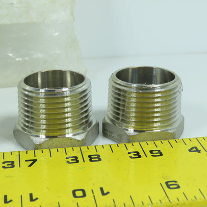 4464K385 1" Male x 3/4" Female NPT 304 Stainless Steel Hex Bushing Lot Of 6