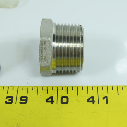 4464K385 1" Male x 3/4" Female NPT 304 Stainless Steel Hex Bushing Lot Of 6