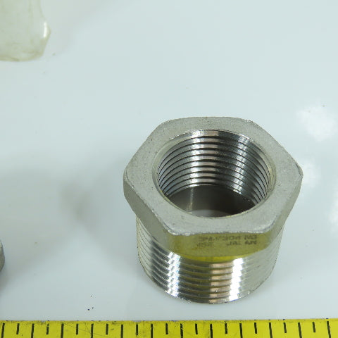 4464K385 1" Male x 3/4" Female NPT 304 Stainless Steel Hex Bushing Lot Of 6