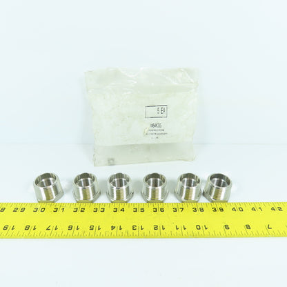 4464K385 1" Male x 3/4" Female NPT 304 Stainless Steel Hex Bushing Lot Of 6
