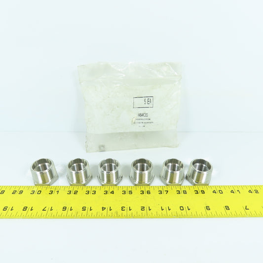 4464K385 1" Male x 3/4" Female NPT 304 Stainless Steel Hex Bushing Lot Of 6