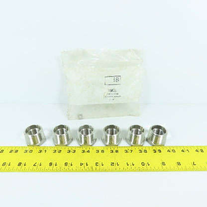 4464K385 1" Male x 3/4" Female NPT 304 Stainless Steel Hex Bushing Lot Of 6