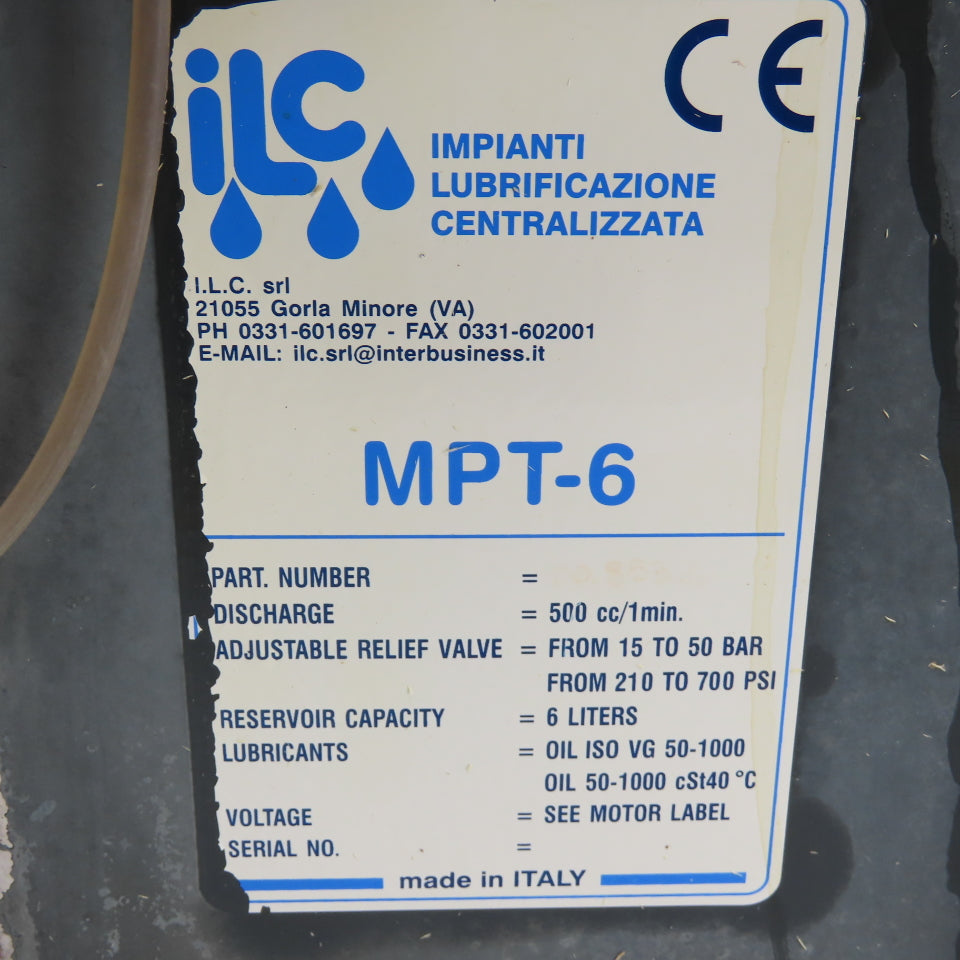 ILC MPT-6 6-Liter Automatic Lubricator 3Ph 220-480V 500cc/1min