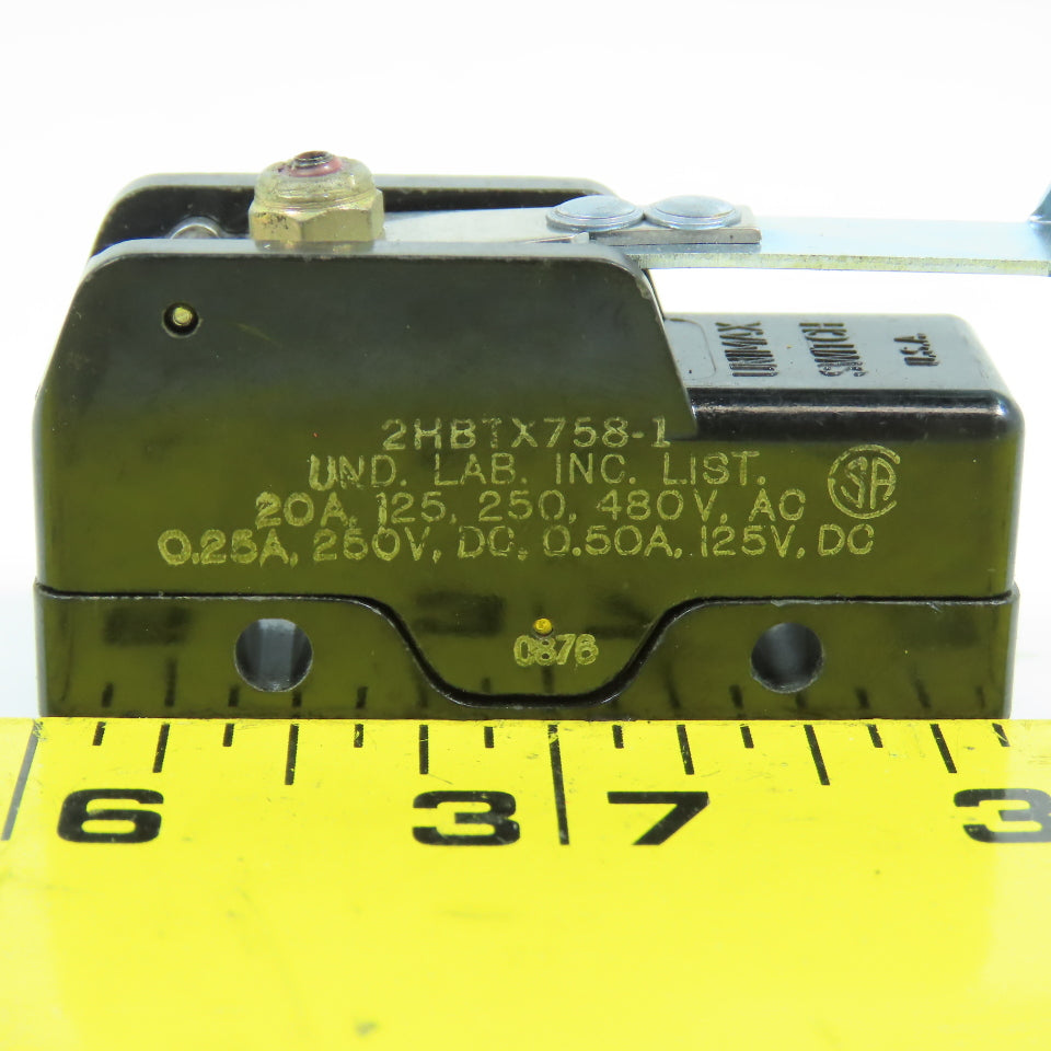 Unimax 2HBTX758-1 20A Limit Switch W/ Roller 125/250/480VAC NEW