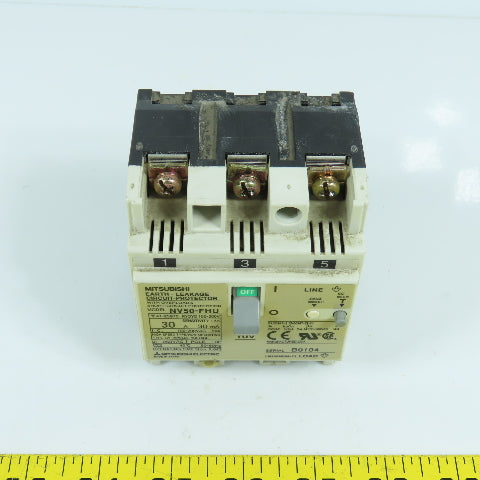 Mitsubishi NV50-FHU 30A Earth Leakage Circuit Protector Breaker 100-200VAC