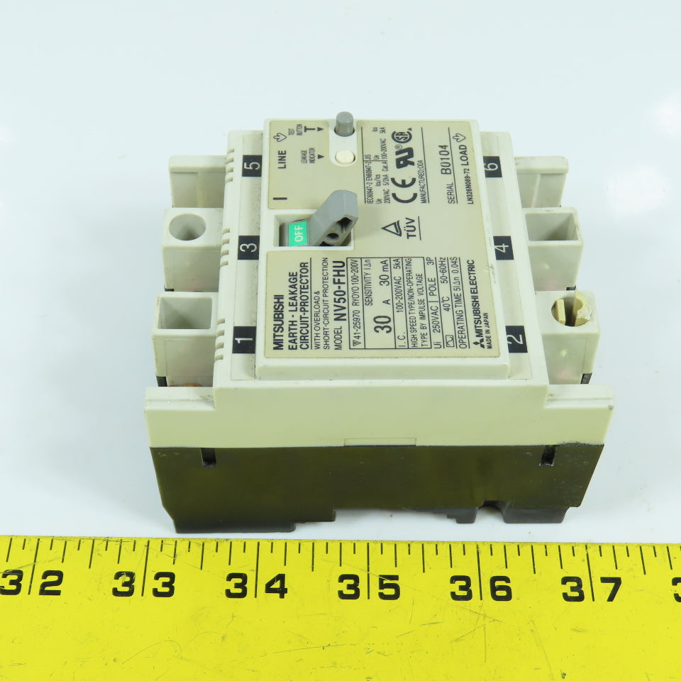 Mitsubishi NV50-FHU 30A Earth Leakage Circuit Protector Breaker 100-200VAC