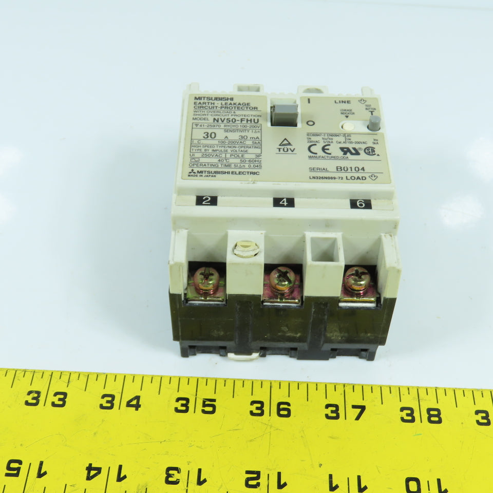 Mitsubishi NV50-FHU 30A Earth Leakage Circuit Protector Breaker 100-200VAC