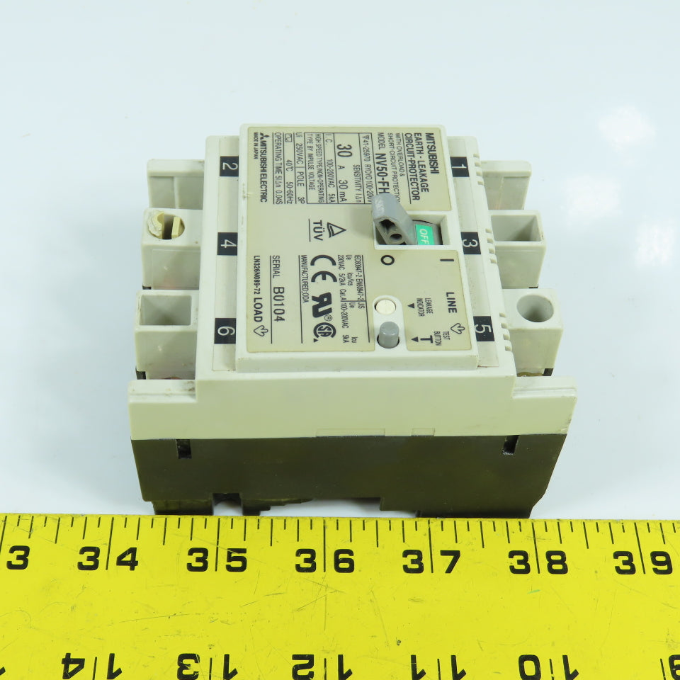 Mitsubishi NV50-FHU 30A Earth Leakage Circuit Protector Breaker 100-200VAC