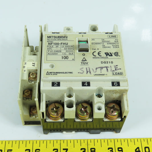 Mitsubishi NF100-FHU 3-Pole 100A Circuit Breaker 500VAC 50/60HZ