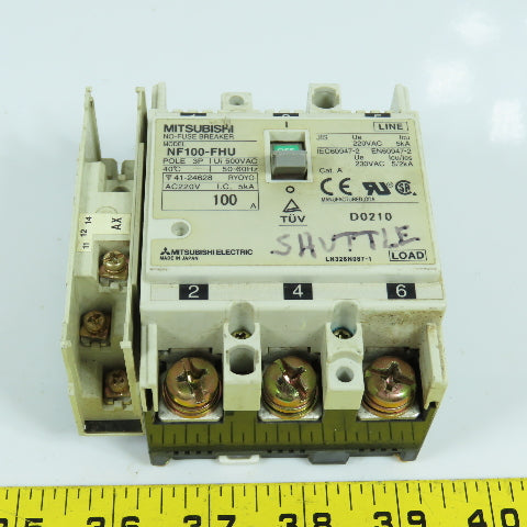 Mitsubishi NF100-FHU 3-Pole 100A Circuit Breaker 500VAC 50/60HZ