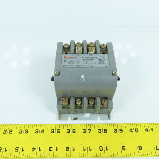 Furnas 40DP32AX9 Size 1 600VAC Contactor 10HP 120V Coil 27A Max