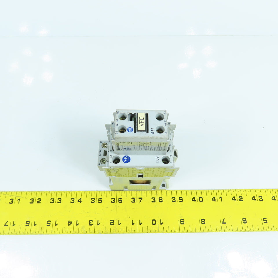 Allen Bradley 100-C09Z*10 25A 600VAC Contactor 24VDC Coil W/ 100-F Aux