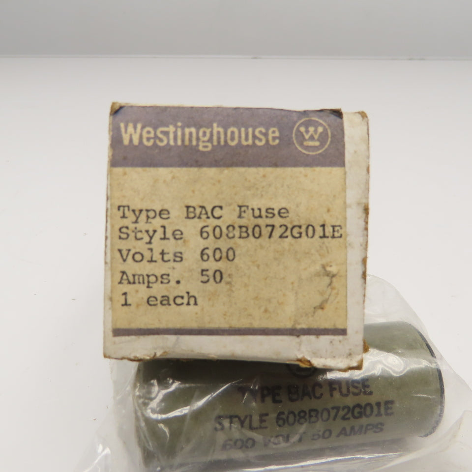 Westinghouse 608B072G01E 50A 600V Type BAC Fuse