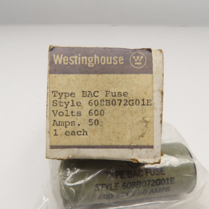Westinghouse 608B072G01E 50A 600V Type BAC Fuse