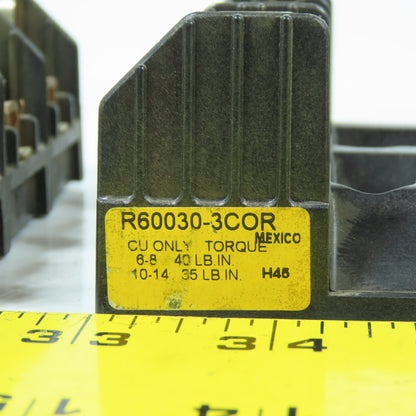 Buss R60030-3COR 30A 600VAC 3-Pole Fuse Holder Class R Lot Of 3