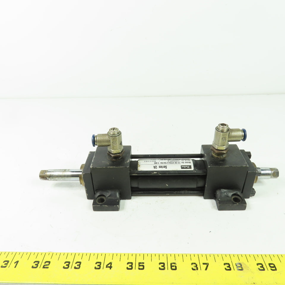 Parker 01.00 KC2ALU19A19A Double End Pneumatic Cylinder 1" Bore 2" Stroke 250PSI