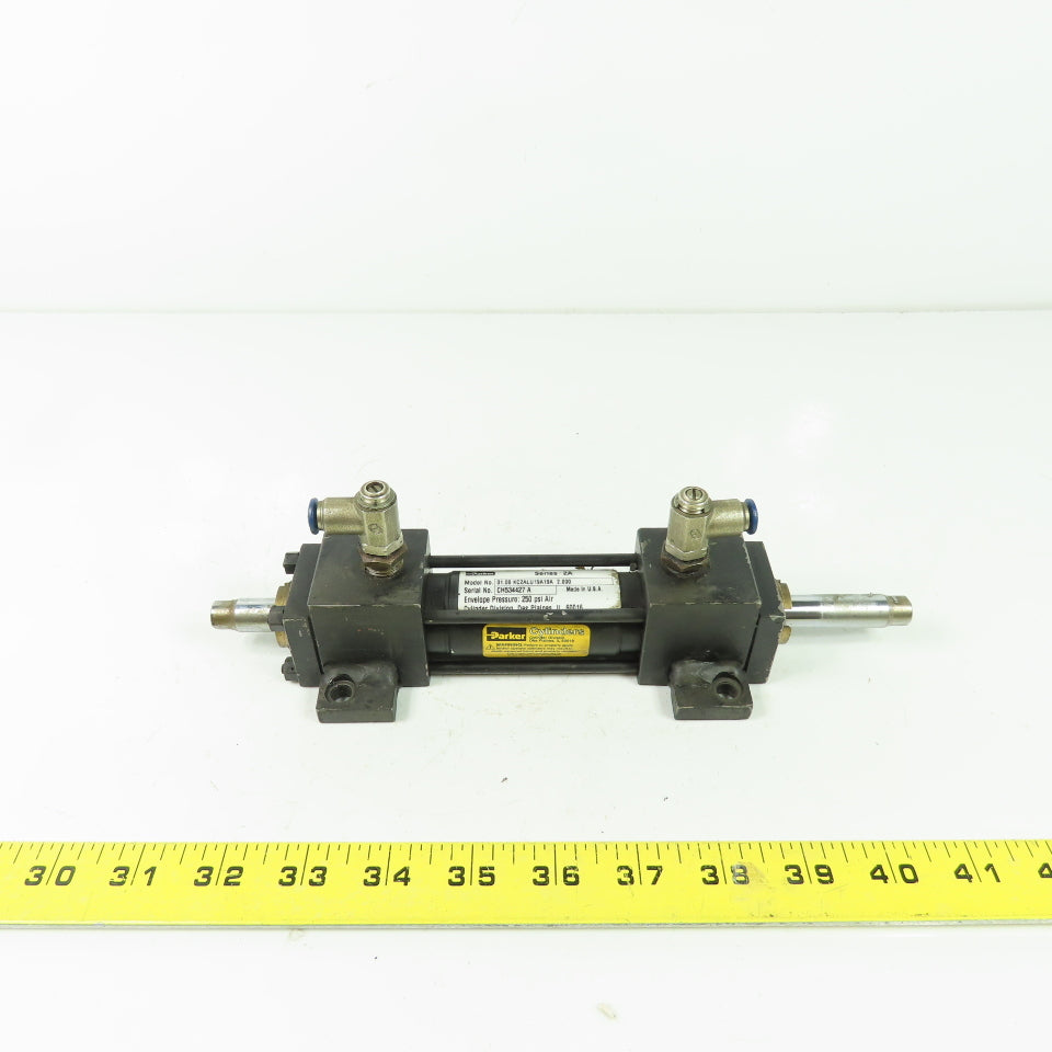 Parker 01.00 KC2ALU19A19A Double End Pneumatic Cylinder 1" Bore 2" Stroke 250PSI
