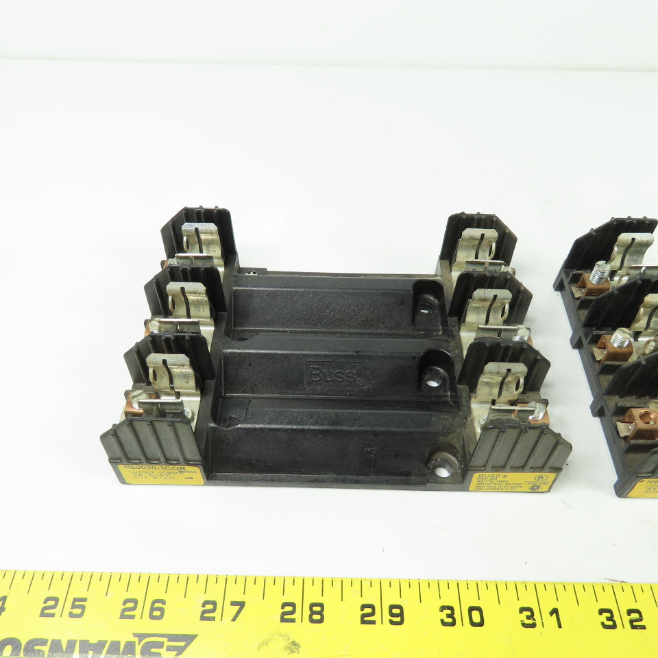 Buss R60030-3COR 3-Pole 30A 600V Fuse Holder Lot Of 3
