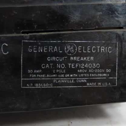 General Electric TEF124030 2-Pole 30 Amp Circuit Breaker 480VAC 250VDC