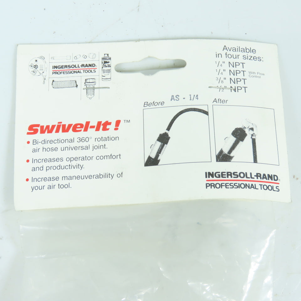 Ingersoll Rand AS-1/4 Swivel-It Swivel Hose Fitting 1/4" NPT 33 CFM NEW