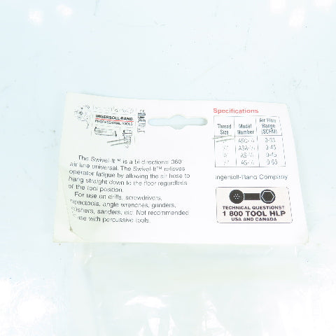 Ingersoll Rand AS-1/4 Swivel-It Swivel Hose Fitting 1/4" NPT 33 CFM NEW