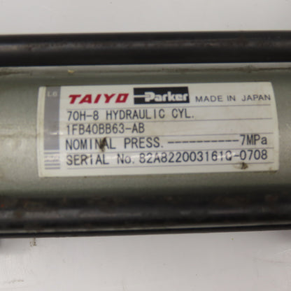 Taiyo Parker 70H-8 2" OD Bore 2-7/16" Stroke Double Acting Hydraulic Cylinder