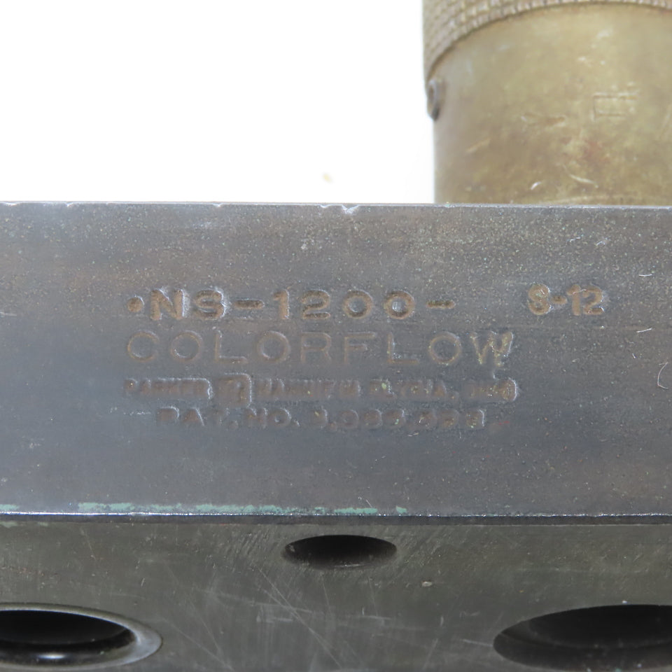 Parker NS-1200-G-12 Color Flow Speed Control Hydraulic Valve Block