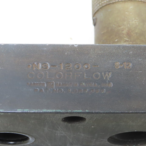 Parker NS-1200-G-12 Color Flow Speed Control Hydraulic Valve Block