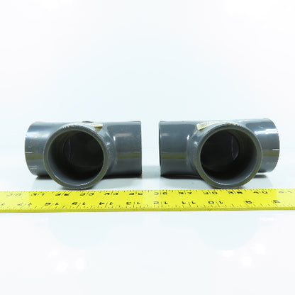 2" x 2" x 2" SCH 80 Socket Tee PVC Lot Of 2