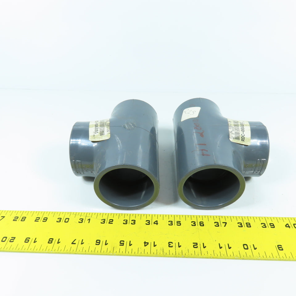 2" x 2" x 2" SCH 80 Socket Tee PVC Lot Of 2