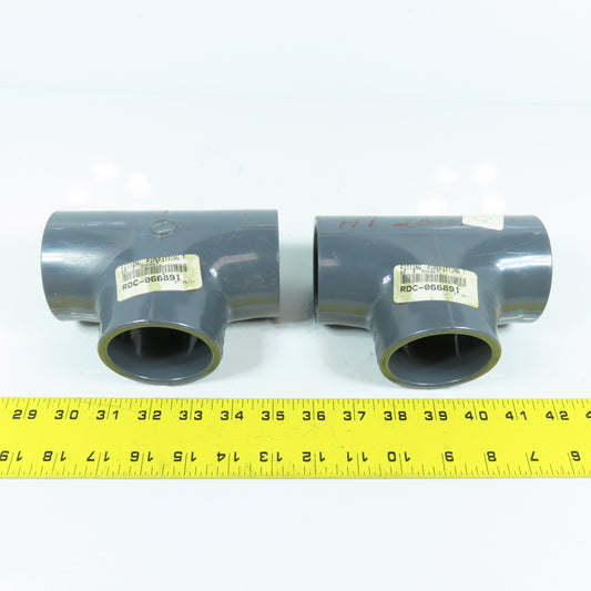 2" x 2" x 2" SCH 80 Socket Tee PVC Lot Of 2
