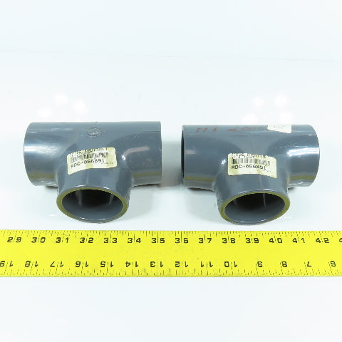 2" x 2" x 2" SCH 80 Socket Tee PVC Lot Of 2