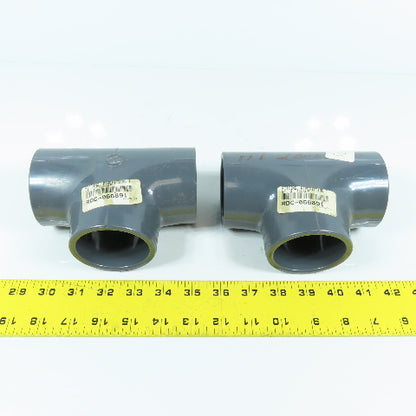2" x 2" x 2" SCH 80 Socket Tee PVC Lot Of 2