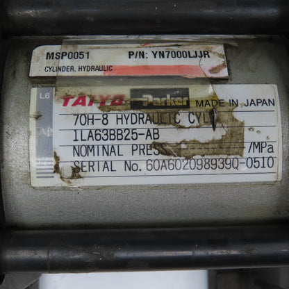 Taiyo Parker 70H-8 2-3/4" OD Bore 1" Stroke Double Acting Hydraulic Cylinder