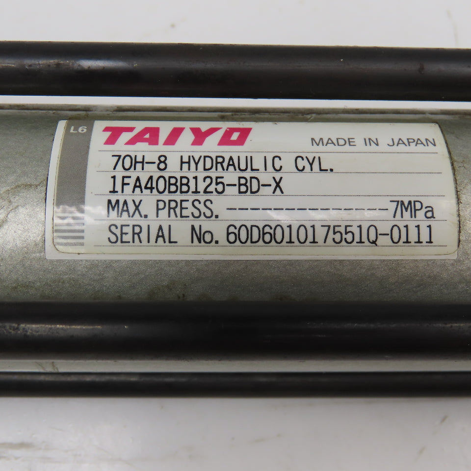 Taiyo 40mm Bore 125mm Stroke Double Acting Hydraulic Cylinder