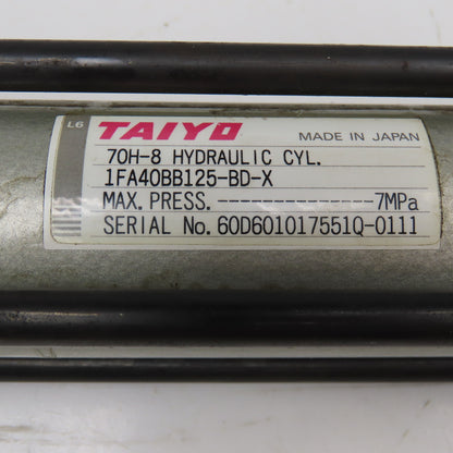 Taiyo 40mm Bore 125mm Stroke Double Acting Hydraulic Cylinder
