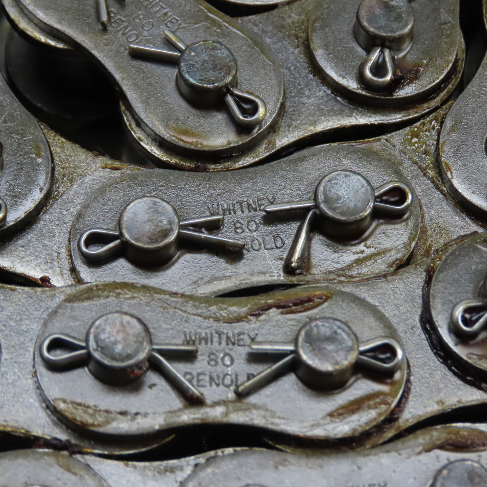 Whitney Renold #80 Single Strand Roller Chain W/ Conn. Link 115" Long 1" Pitch