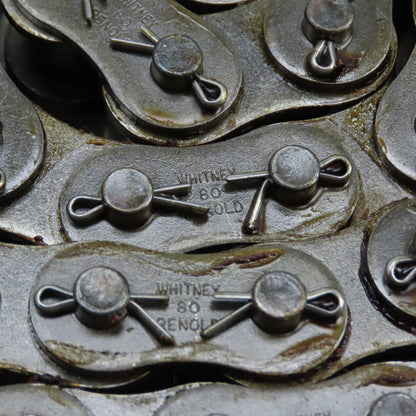 Whitney Renold #80 Single Strand Roller Chain W/ Conn. Link 115" Long 1" Pitch