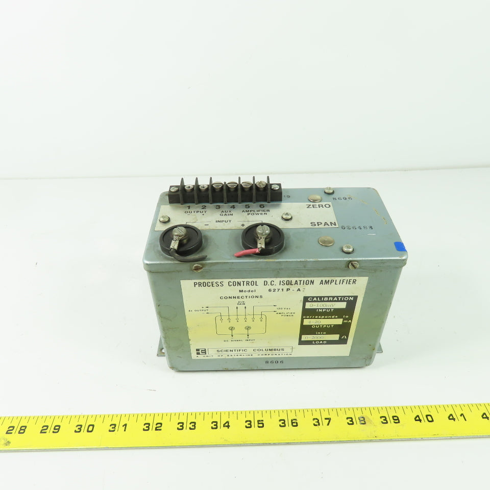 Scientific Columbus 6271PA7 DC Isolation Amplifier 0-100MV 4-20mA