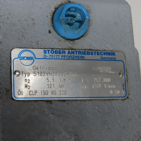Stober S102VN2420D63K4 0.12KW Gear Motor 220-240/480V 3Ph