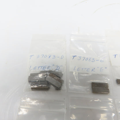 T-37083 Letter Industrial Metal Stamps D,F,G,H,I,J,K,R,T,U Lot of 34