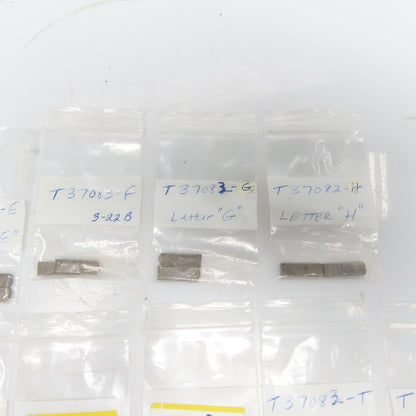T-37083 Letter Industrial Metal Stamps D,F,G,H,I,J,K,R,T,U Lot of 34