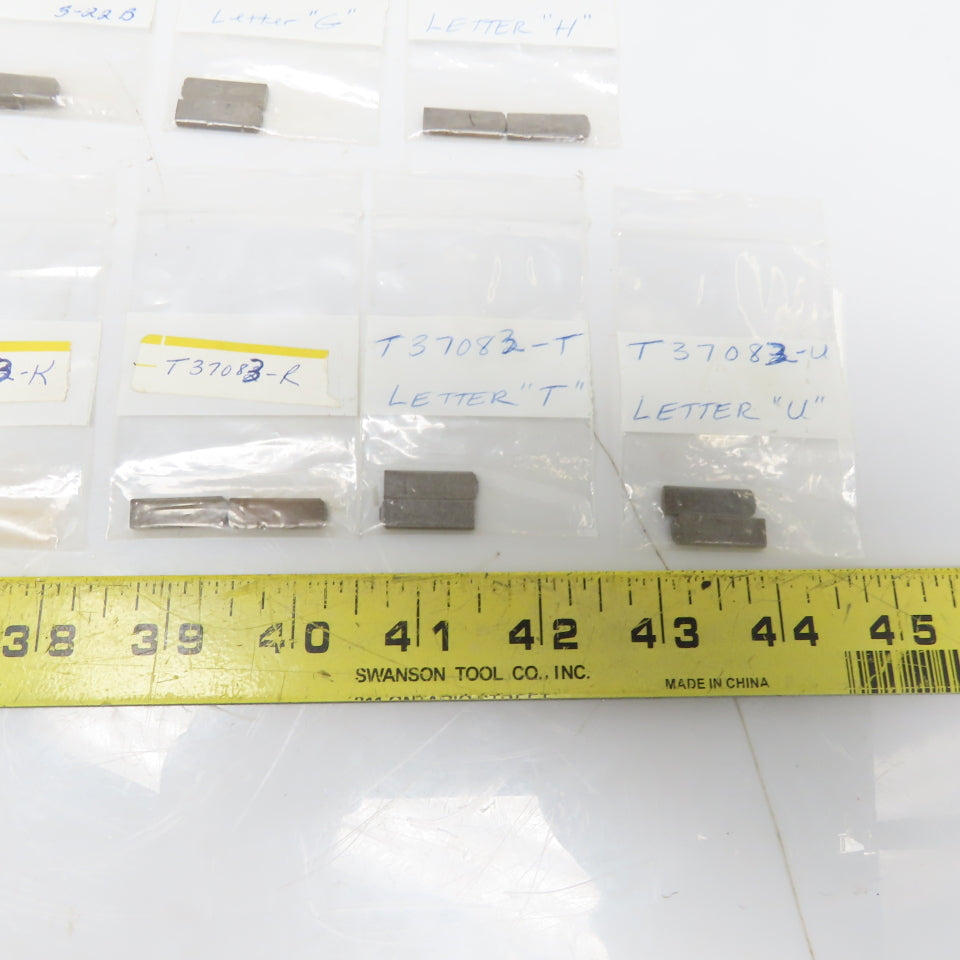 T-37083 Letter Industrial Metal Stamps D,F,G,H,I,J,K,R,T,U Lot of 34