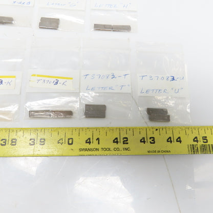 T-37083 Letter Industrial Metal Stamps D,F,G,H,I,J,K,R,T,U Lot of 34