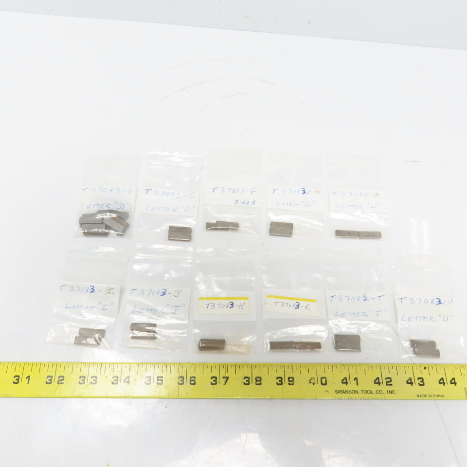 T-37083 Letter Industrial Metal Stamps D,F,G,H,I,J,K,R,T,U Lot of 34