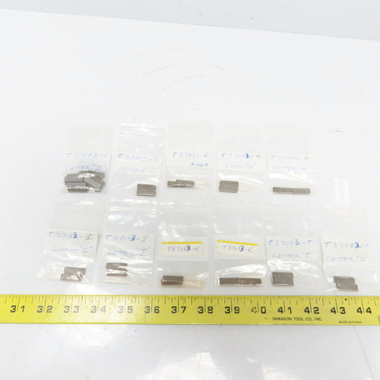 T-37083 Letter Industrial Metal Stamps D,F,G,H,I,J,K,R,T,U Lot of 34
