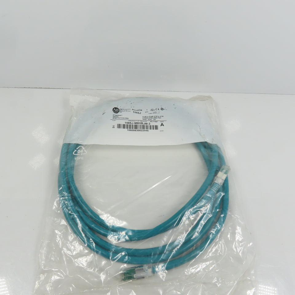 Allen Bradley 1585J-M8HBJM-3 Ser A Ethernet Media RJ45 Shielded Patchcord 3M NEW