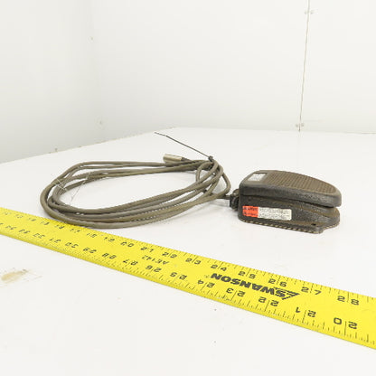Clipper 632-S 20A 1HP Foot Pedal Operator Switch 125-250VAC W/ 15' Cord