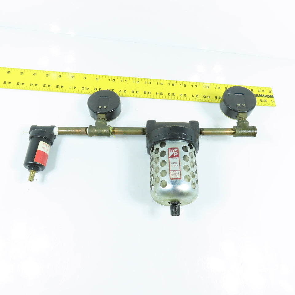 Coilhouse FC100 MF-140-41M Compressed Air Filter & Double Gauge Assembly 1/8 NPT