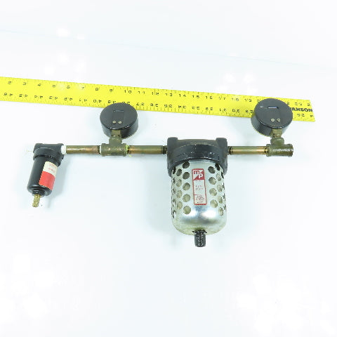 Coilhouse FC100 MF-140-41M Compressed Air Filter & Double Gauge Assembly 1/8 NPT